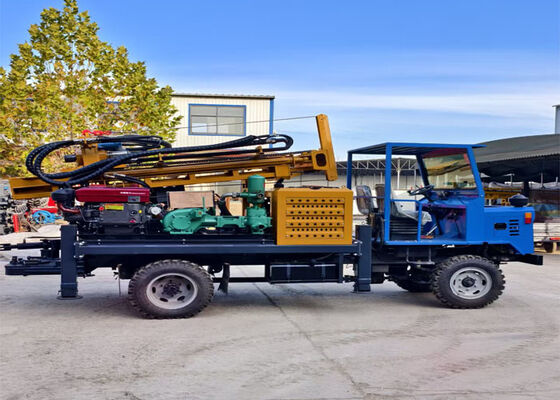 200m Deep Tire Water Well Drilling Rig With 300mm Diameter