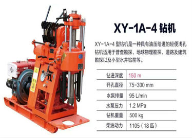 সহজ অপারেশন কোর ড্রিল Rig XY-1A 90 ° সঙ্গে ডিজেল শক্তি প্রকার - 75 ° ড্রিলিং এঙ্গেল